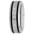 thumbnail image 2 of 1/10ctw Men's Tungsten and Black Resin 8MM Diamond Accent Wedding Band, 2 of 4