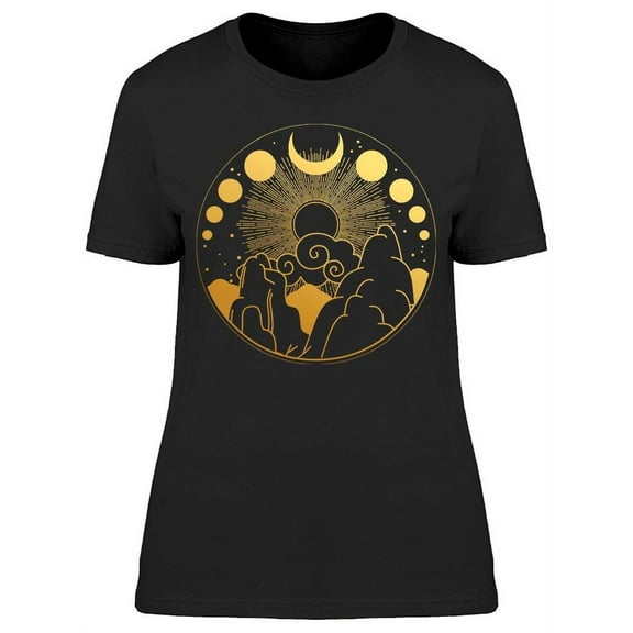 Moon Boho Style T-Shirt Women -Image by Shutterstock, Female Small