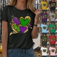 thumbnail image 5 of HCNTES Mardi Gras Shirts for Women Fat Tuesday Tshirt Carnival Party New Orleans Parade Graphic Short Sleeve Outfit Tee Tops(Size:M), 5 of 9