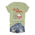 thumbnail image 1 of TSADFHJI Hauts Mignons pour Adolescentes Tee-Shirt Décontracté à Col Rond pour Femmes Haut à Manches Courtes pour Confort et Style L Vert, 1 of 2