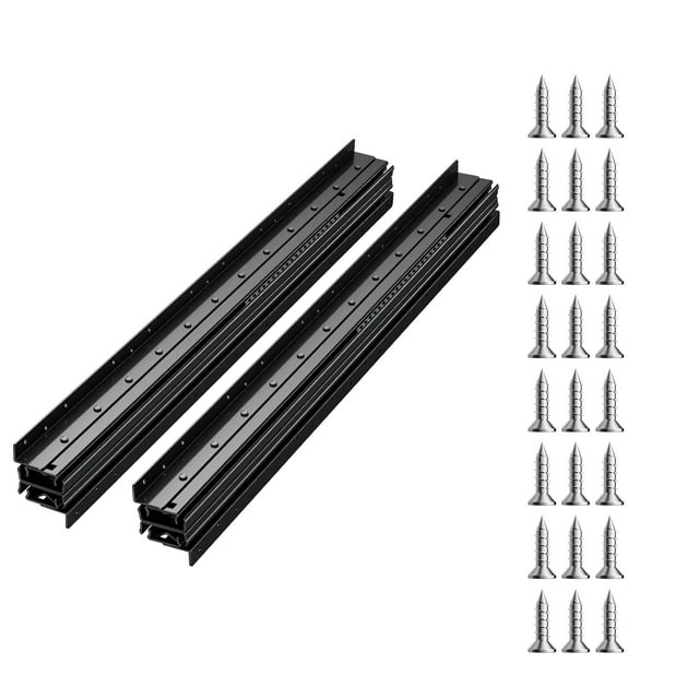 KFFKFF Undermount Drawer Slides, 40 inch, Full Extension Ball Bearing Under Stair Cabinet Rails, 260 LB Load Capacity Heavy Duty Bottom Stair Cabinet Glides Track Runners