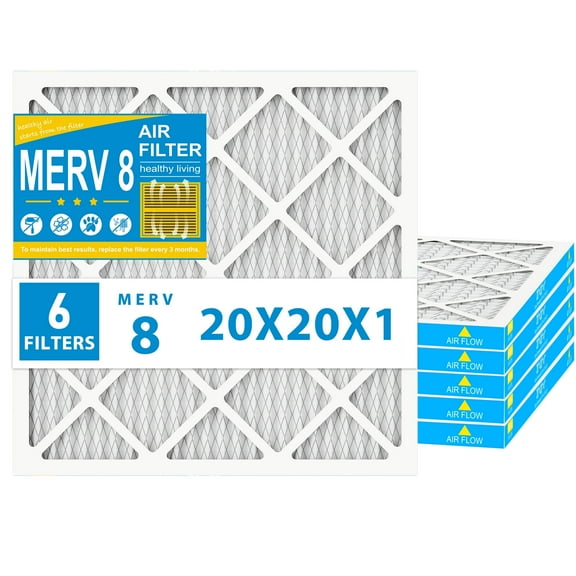 AMI PARTS MERV8 Air Filter 20X20X1 HVAC Furnace Air Filter, for Allergen Defense,6 Filters