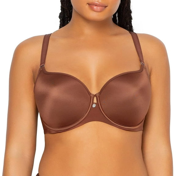 Curvy Couture CHOCOLATE Tulip Smooth T-Shirt Bra, US 36DDD, UK 36E NWOT