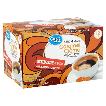 Great Value 100% Arabica Caramel Crème Coffee Pods, Medium ...