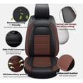 thumbnail image 6 of HUONA Car Seat Cover Set PU Leather Seat Protectors Front and Rear Full Set for Ram 1500 2009-2023, for Ram 2500, 3500 2010-2023 Brown, 6 of 8