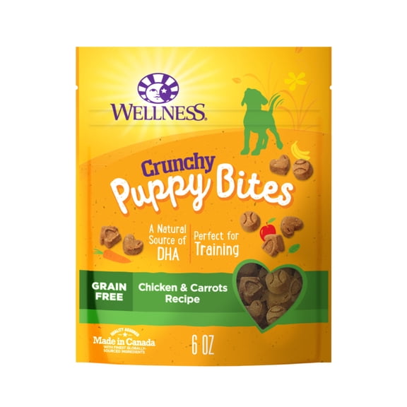 Wellness Puppy Treats, Natural, Training Treat, Grain Free, Crunchy Chicken & Carrot (6 Ounce bag)