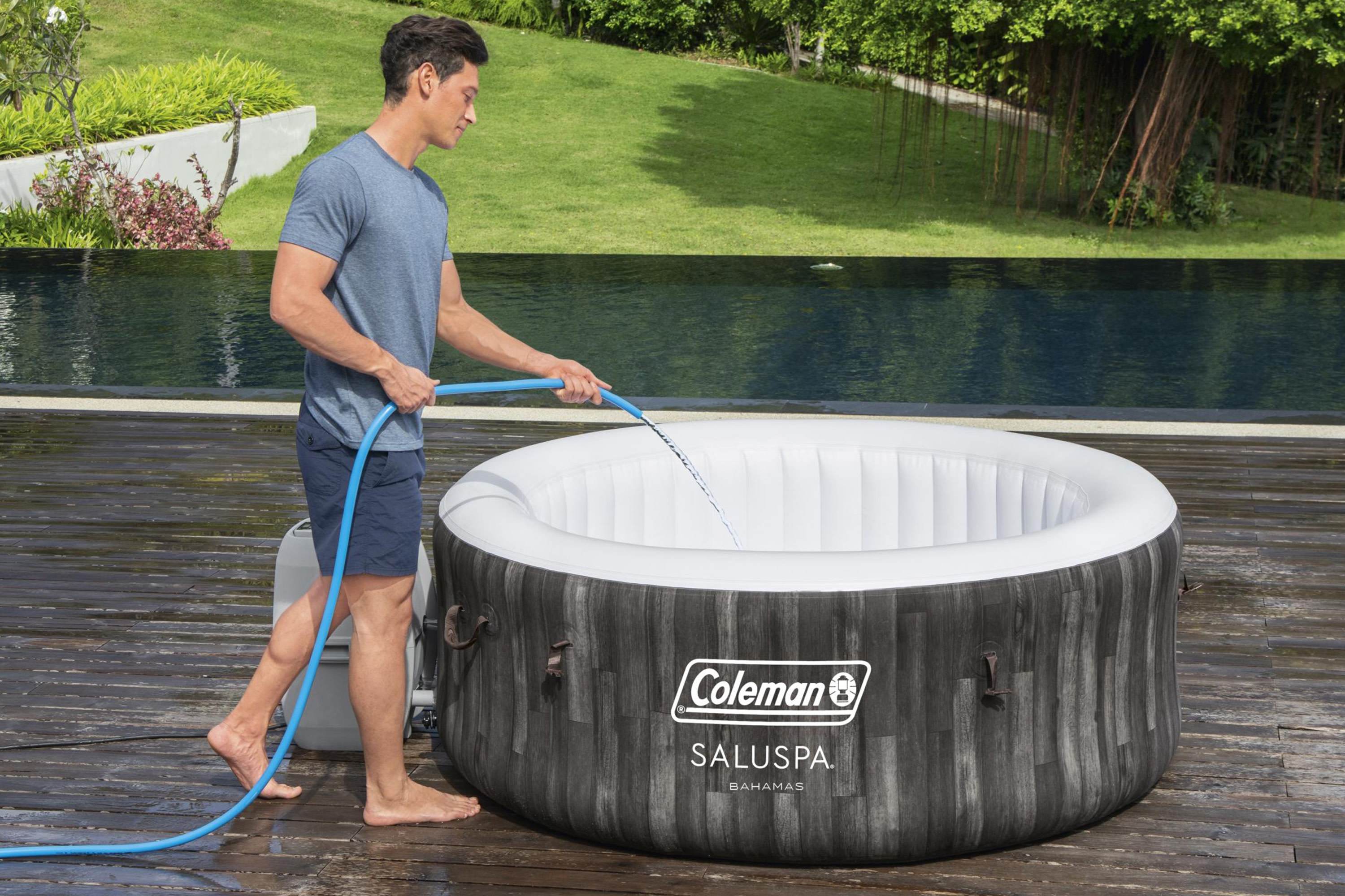 Coleman 71" x 26" Bahamas AirJet Spa Outdoor 177 gal. Spring Inflatable Hot Tub, 104˚F - image 5 of 10