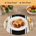 thumbnail image 4 of Black Vintage Round 13 Inch Placemats Set of 8, Geometric Stripes Simple Lines HeatResistant Non Slip Place Mats for Dining Table, Wipeable Braided Kitchen Table Mats for Housewarming, 4 of 9