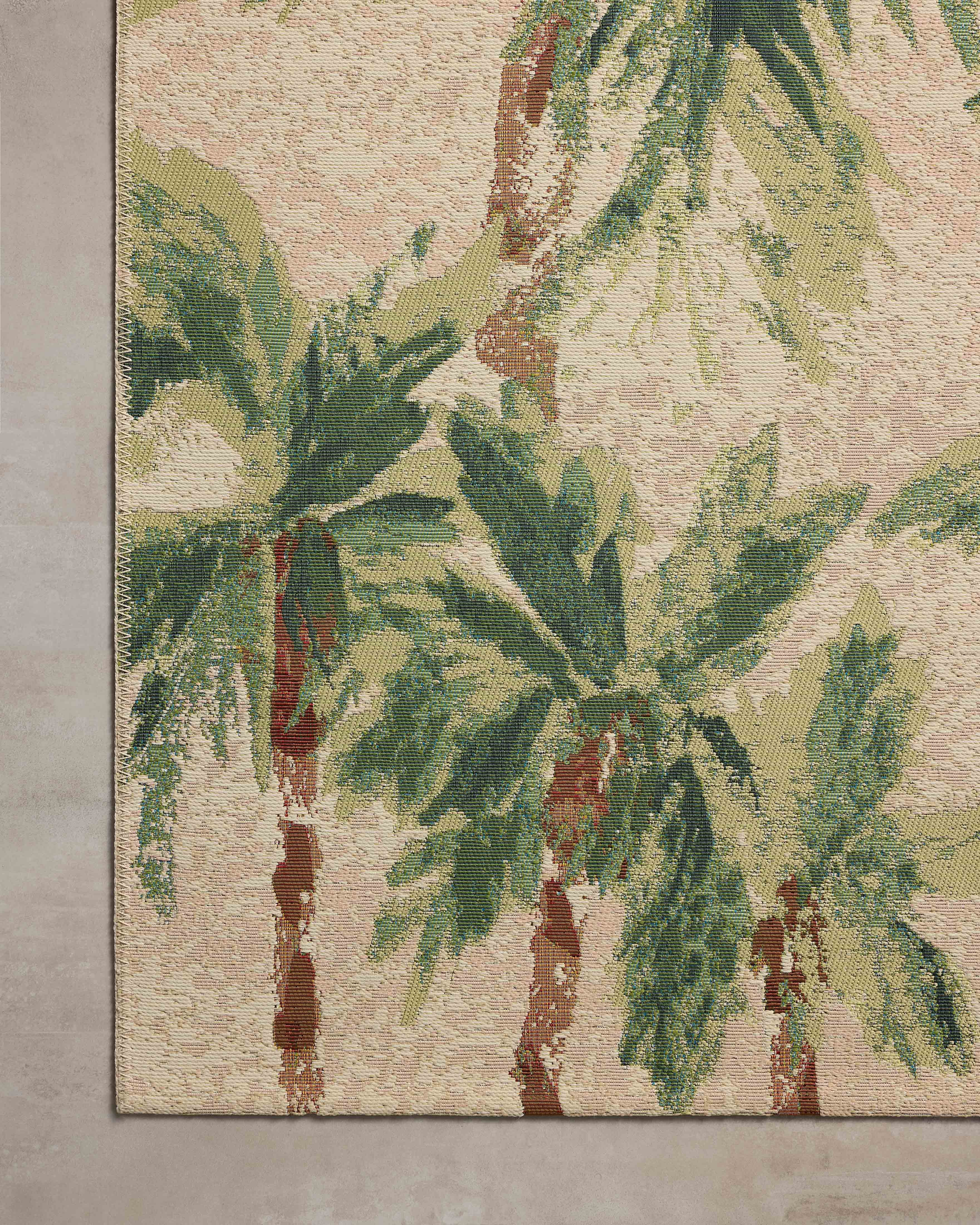 Loloi Botanical Clay / Green 2'-5" x 7'-8" Runner Rug
