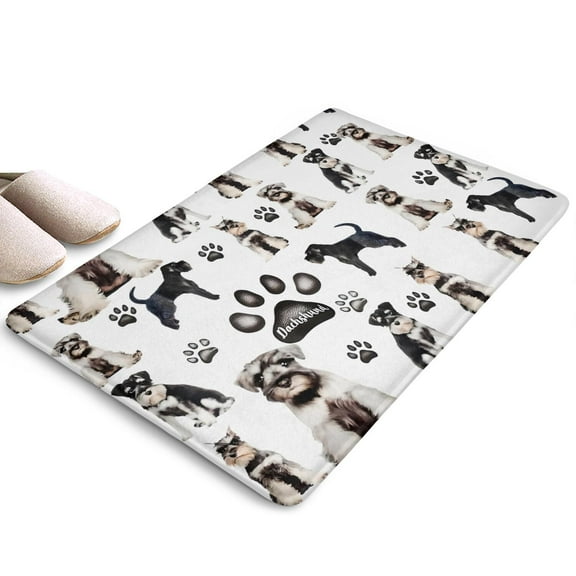 Schnauzer Dogs Flannel Non Slip Door Rugs,Washable Door Mats Indoor,Decorative Door Mats,Dirt-Resistant and Absorbent Doormat for Entrance,Bedroom,Kitchen,Bathroom,23.5x16in(60x40cm)