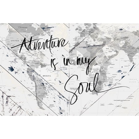 Adventure Map on Wood Poster Print by SD Graphics Studio