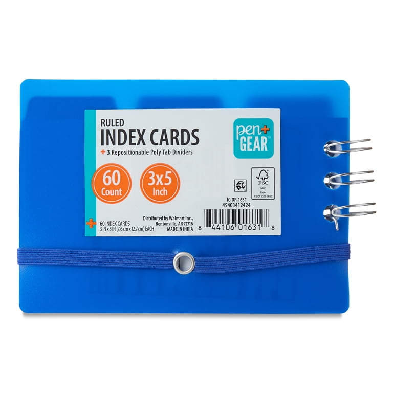 Pen+Gear Ringed Poly Cover Index Cards, 60-Count photo 2