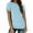 Light Blue, variant on BAODANN Women's Fashion Casual Solid Color Round Neck Short Sleeved T Shirt Top 100 Polyester Shirts Women Women Short Sleeve T Shirt Womens Shirts Casual Exercise Wear for Women Yoga Shirts Women