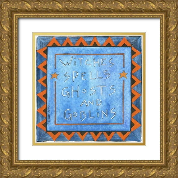Shamp, Cindy 12x12 Gold Ornate Wood Framed with Double Matting Museum Art Print Titled - Witches Spells