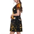 thumbnail image 2 of Balery Golden Koi And Treasure Vestidos sueltos de manga corta para mujer, vestidos de verano 2025, vestidos casuales de corte A con vuelo., 2 of 6