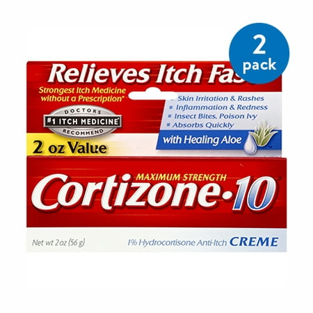 (2 Pack) Cortizone 10 Maximum Strength 1% Hydrocortisone Anti-Itch Creme2 (Best Over The Counter Hydrocortisone Cream)