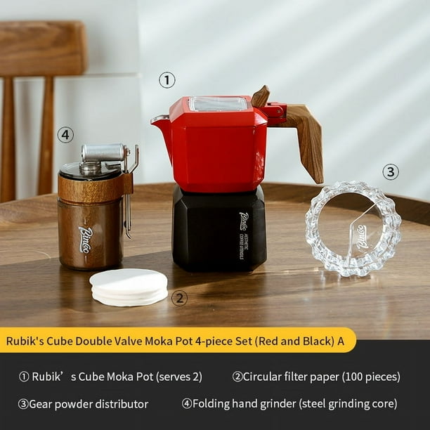 その他 MOKA ERNA BINCOO Double Valve Moka Pot Square Coffee Pot Espresso