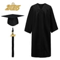 thumbnail image 4 of Toptie Adult Unisex Zip Closure High School Academic Graduation Long Sleeve Robe & Cap Set, Black, 4 of 6