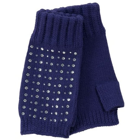 No Boundaries Fingerless Rhinestone Gloves, Purple