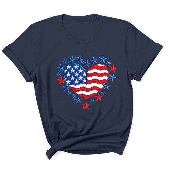 Tnhcen Men's 4th of July USA Flag Shirt Sleeve 1776 USA Graphic Dry Fit Cotton Comfortable T-Shirts Shirts S-3XL