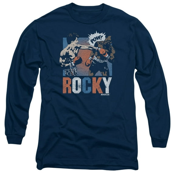 Rocky Rocky Pow Long Sleeve Adult 18/1 T-Shirt Navy