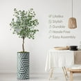 thumbnail image 3 of Artificial Tree in Geometric Pattern Planter, Fake Eucalyptus Silk Tree for Indoor and Outdoor Home Decoration - 66" Overall Tall (Plant Pot Plus Tree), 3 of 5