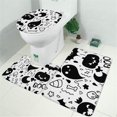 thumbnail image 2 of Black and White Halloween Doodle Pattern Bathroom Rugs Sets 3 Piece,Toilet Cover Set,Absorbent Non Slip Bathroom Mats Sets with U-Shaped Contour Rug Toilet Rug Set, 2 of 5