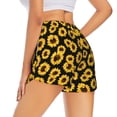 thumbnail image 3 of Xecao's Sunflower 6 for a double-layer running short for women, perfect for gym, tennis, and more, featuring a convenient pocket., 3 of 9