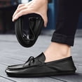 thumbnail image 5 of Men's Casual Loafers Slip On Leather Shoes Comfortable Lightweight Driving Shoes Male Moccasins Classic Penny Loafer Flats Boat Shoes Outdoor Walking Shoes, 5 of 18