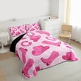 thumbnail image 3 of Cowgirl Bedding Set Cute Kawaii Pink Cowgirl Full Comforter Set Gifts Women Cowboy Hat Boots Horseshoe Down Comforter Wild West Cowgirls Quilt Set 2 Pillow Cases Room Decor, 3 of 7