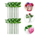 thumbnail image 4 of 40 piezas de tallos de rosas artificiales bricolaje arreglo floral tallo floral con hojas, 4 of 4