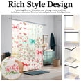 thumbnail image 4 of Dznils Floral Shower Curtain with Hooks, Farmhouse Patchwork Fabric Bathroom Curtain, Pink Bow Floral, 72" x 72", 4 of 11