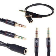 3.5mm Stereo Audio Male To 2 Female Headphone Mic Y Cable Splitter Hot Cord K7X6