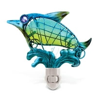 Puzzled Dolphin Handcraft Art Glass Decorative Night Light Home Décor