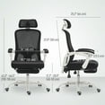 thumbnail image 3 of HOMCOM Ergonomic Office Chair, Reclining Mesh Computer Chair, Black, 3 of 10