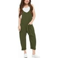 thumbnail image 5 of ZANKLEY Girls' Casual Sleeveless Jumpsuits Spaghetti Strap Loose Romper Long Pants with Pockets Daily Wear, 5 of 7