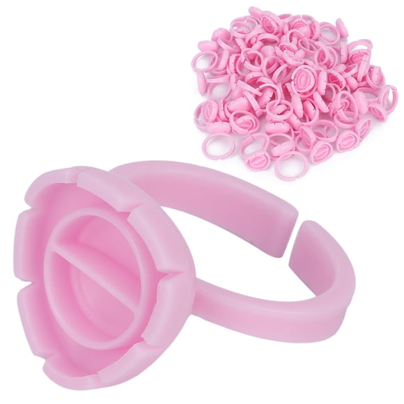 Anillos de pegamento para pestañas, 100 unidades, soporte para pegamento para pestañas, vasos de flores para extensiones de pestañas, vasos de pegamento desechables, rendimiento confiable