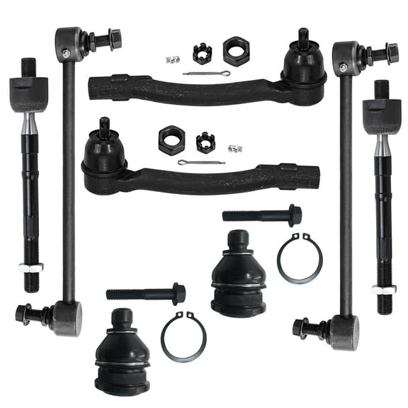 Detroit Axle - 8pc Front Suspension Kit for 2012-2017 Kia Rio, 2 Sway Bars 2 Lower Ball Joints 4 Outer Inner Tie Rods 2013 2014 2015 2016 Replacement