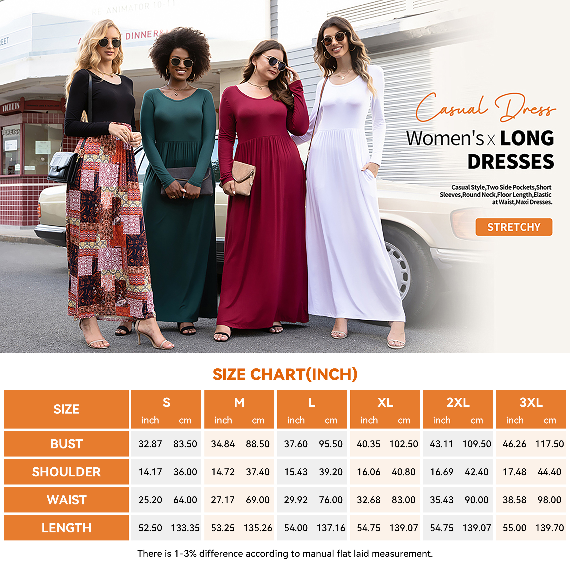 HAOMEILI Women's Long Sleeve Maxi Dress with Pockets photo 6