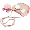 thumbnail image 3 of YOUI-GIFTS Little Girls Cute Bowknot Crossbody Purse Cartoon Mouse Ear Shoulder Handbag with Pompoms, 3 of 7