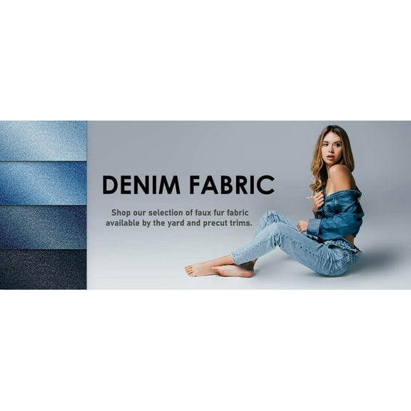 FabricLA Cotton Stretch Denim Fabric - 8 oz, 50” Inch Wide by The Yard - Stylish Jeans Jackets Skirts & Dresses - Charcoal Gray, 2 Continuous Yards