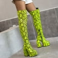 thumbnail image 2 of Fesfesfes Womens Tall Boots Patchwork Serpentine Platform Ultra High Heel Winter Ladies Over The Knee Boots US:6.5(38), 2 of 7