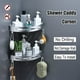 thumbnail image 2 of Estante de baño sin taladro, especiero de esquina, estante de pared de cocina de metal con 4 ganchos, organizador de ducha, instalación de cesta de ducha adhesiva (plateado, 2 capas), 2 of 5