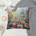 thumbnail image 2 of PHYHOO  Floral Throw Pillow Covers Pink Floral Romantic Wildflower Plants Decoration Pillow Cover Nature Scenery Cushion  for Couch Sofa Bedroom Car, 2 of 5
