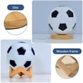 thumbnail image 5 of Lámpara de Noche de Fútbol con USB LED Circular de Madera Maciza y Vidrio, Pequeña Lámpara de Mesa para Dormitorio, Estudio, Decoración, Iluminación A., 5 of 5