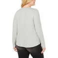 thumbnail image 2 of I.N.C Womens Ribbed Basic T-Shirt, Green, Plus Size, 0X, 2 of 2