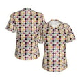 thumbnail image 3 of Yiaed Polka Dot Print Women's T Shirt V-Neck Short Sleeve Shirt Casual Breathable Tee Summer Tops-3X-Large, 3 of 5