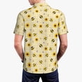 thumbnail image 5 of Rocae Sunflowers Bee for Men's Short Sleeve Polo Shirt, Quick Drying Performance Moisture Wicking Sports Men's Golf Shirt, 5 of 9