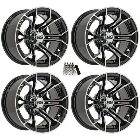 GTW Spyder 12" Golf Cart Wheels/Rims Machined E-Z-GO & Club Car