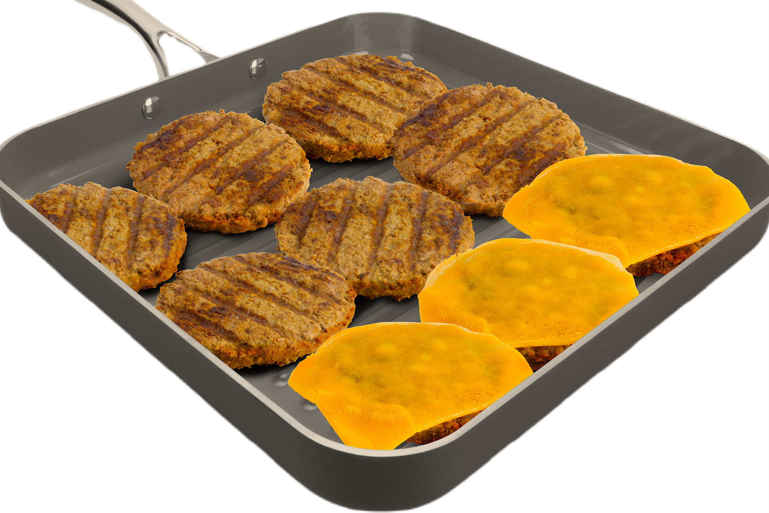 Eazy Mealz Non-Stick Square Grill Pan, Large, 10.5'/BLUE